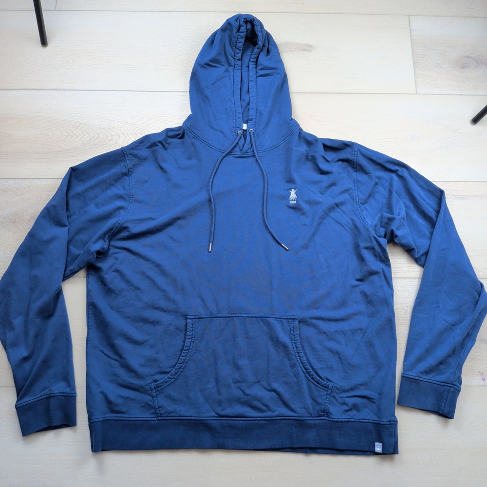 Peter Millar Lava Wash Hoodie Sweatshirt Mens XXL Navy Blue Cotton Modal Blend
